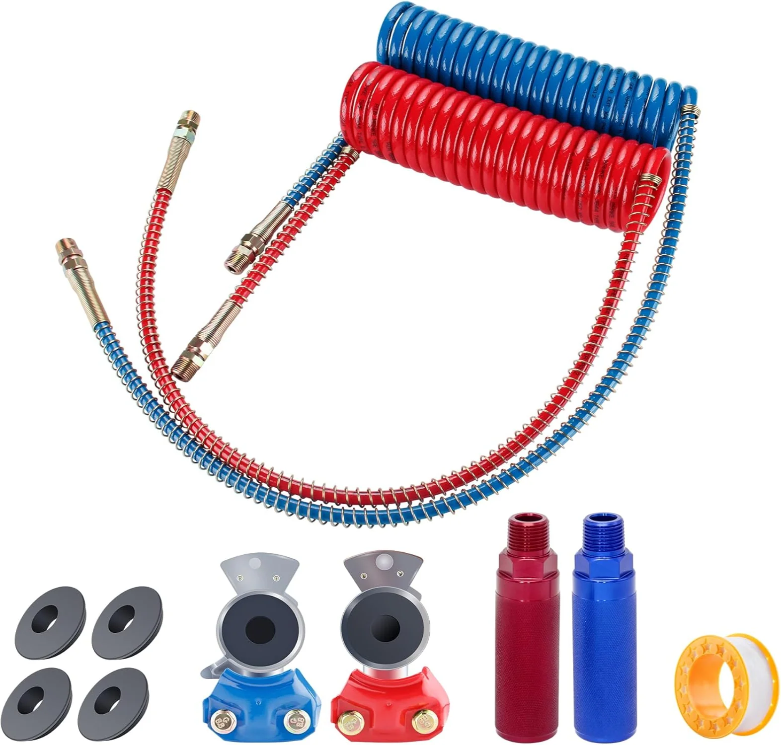 Commercial Truck Extended Long-Tail Coiled Air Lines & 7-Way Electrical Cable Series - Image 3