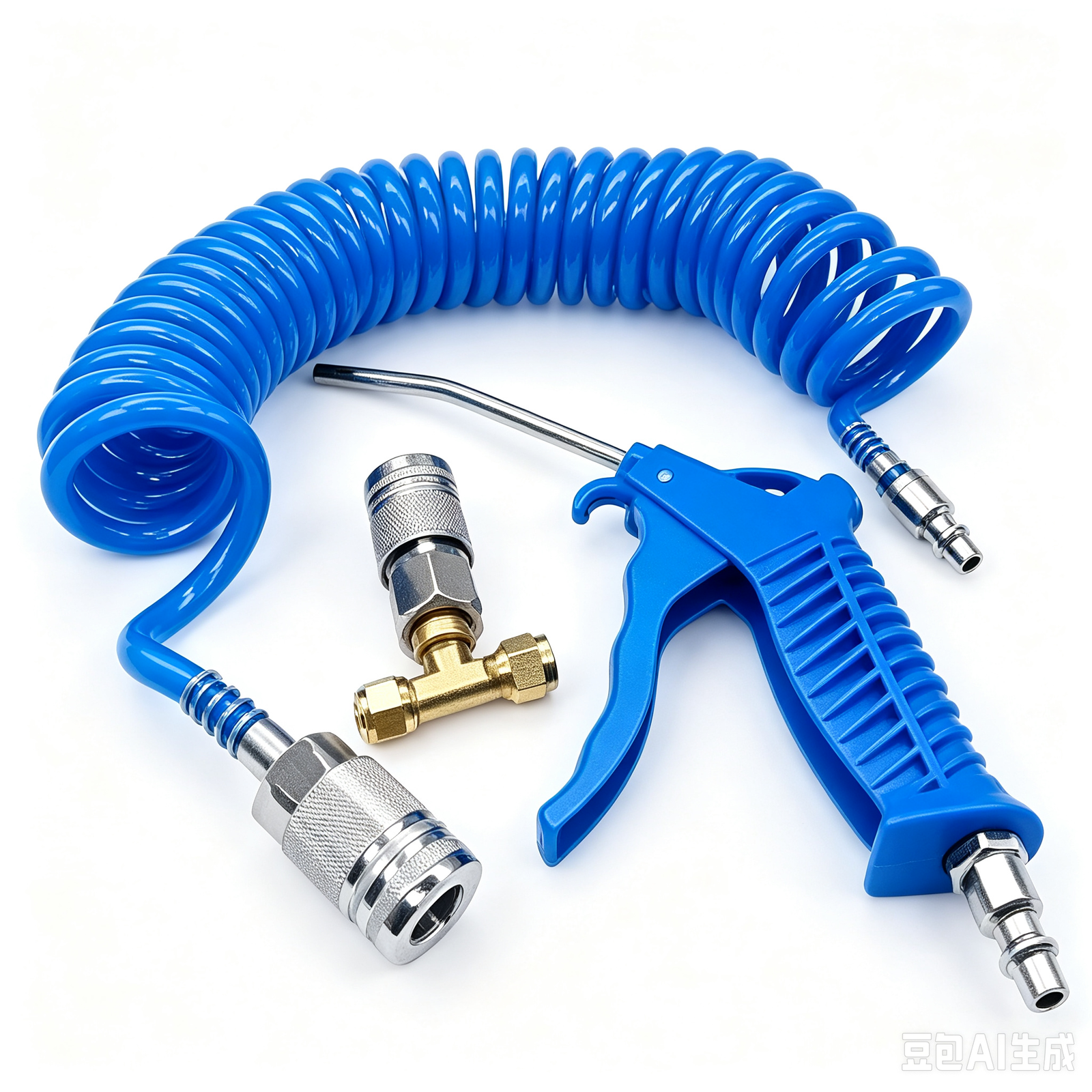 vortex‑air‑hose‑air‑blow‑gun‑kit‑pu‑recoil‑hose‑t‑connector‑spare‑parts Heavy-Duty Air Duster Blow Gun Kit with PU Recoil Hose & T-Connector | 8mm x 5mm (5m / 9m) - Image 1
