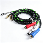 15 FT 3-in-1 Commercial Truck Air Power Line Kit | SAE J1402 Rubber Hoses & 7-Way Electrical Cable - Image 2